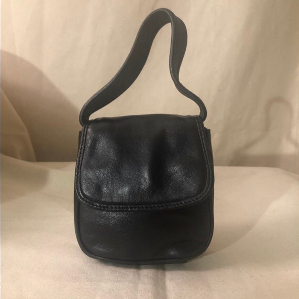 Black Vintage Leather Wristlet